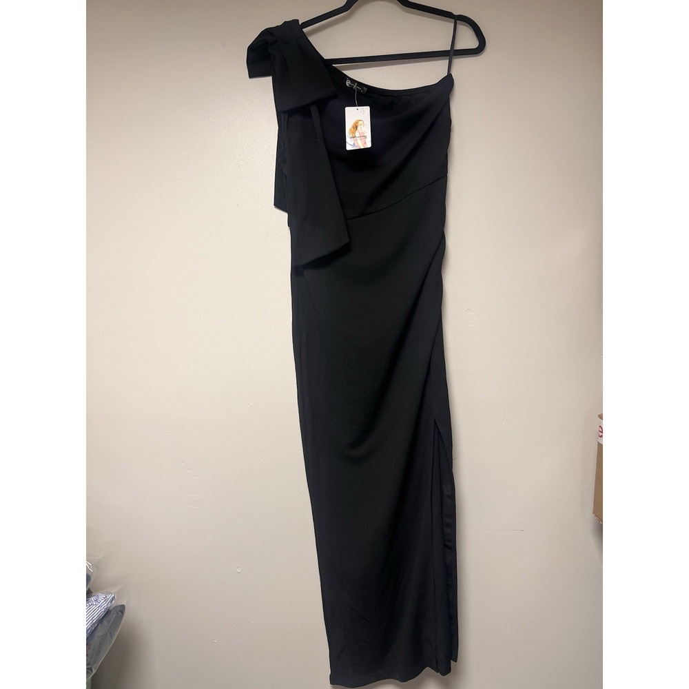 Pretty Garden‎ Women's Formal Black One Shoulder Dress Size L